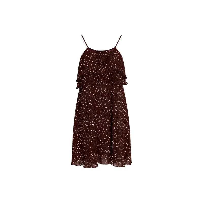 GANNI Ruffle Trim Polka Dot Dress-0