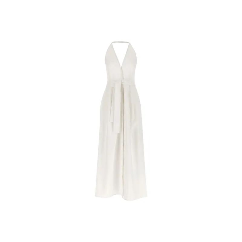 MaxMara Ancona V Neck Belted Sleeveless Dress-0