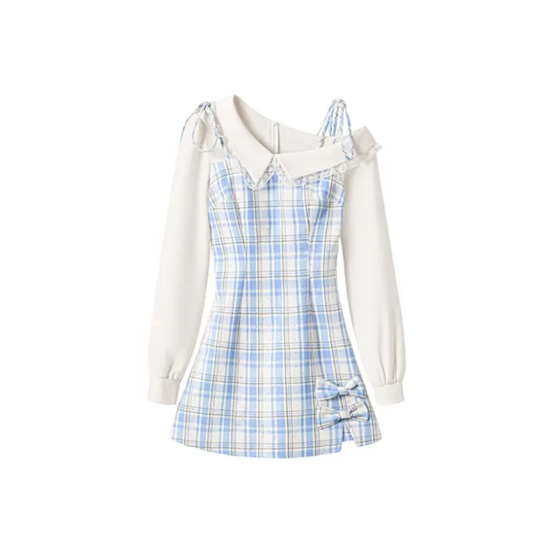 IQC Long Sleeved Dresses Women's Blue-0