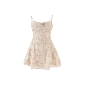 ACAINES Slimming High Rise Slip Dress Women's Soft Skin Apricot