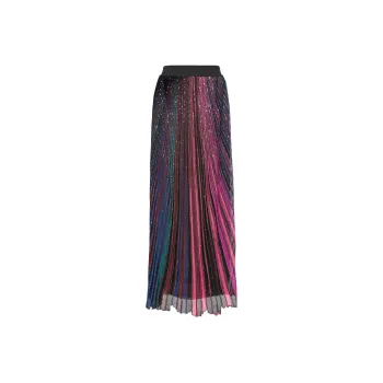 MISSONI Sequin embellished Pleated Striped Skirt