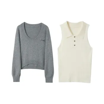 3COLOUR Casual Suit Women's Rock Gray+Apricot