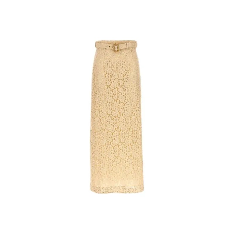Zimmermann Casual Long Skirts Women's Beige Yellow-0