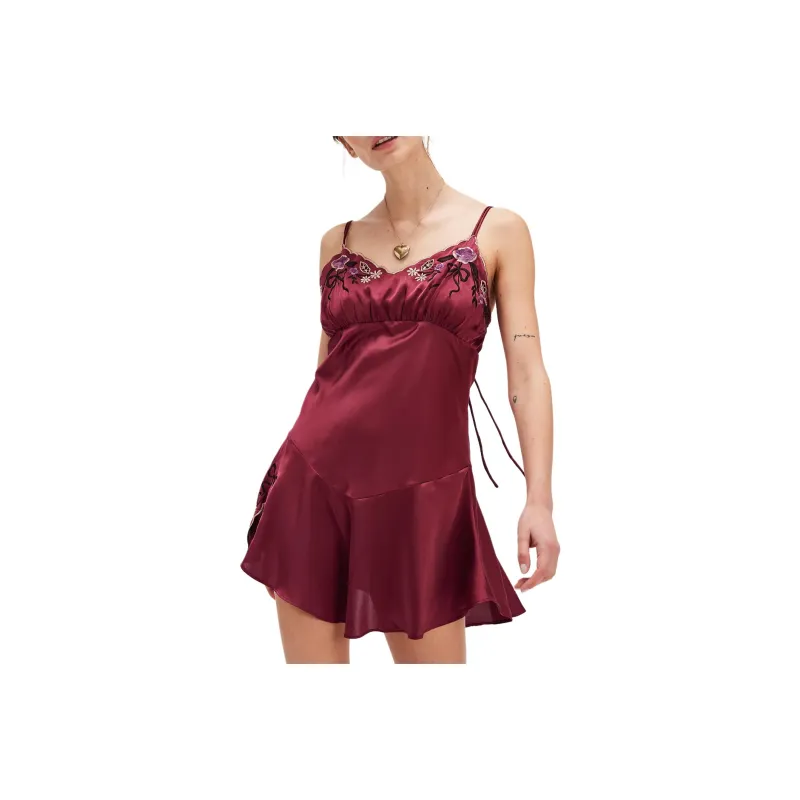 FREE PEOPLE Morning Kiss Mini Slip Slip Dresses Women's Red Rouge/Rouge Red-0