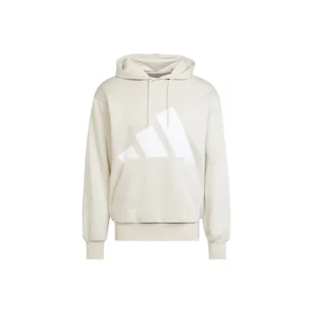 Adidas Essentials Big Logo Fleece Hoodie Sweatshirt Men's Beige