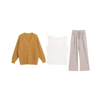 ZVJH Casual Suit Women's Yellow