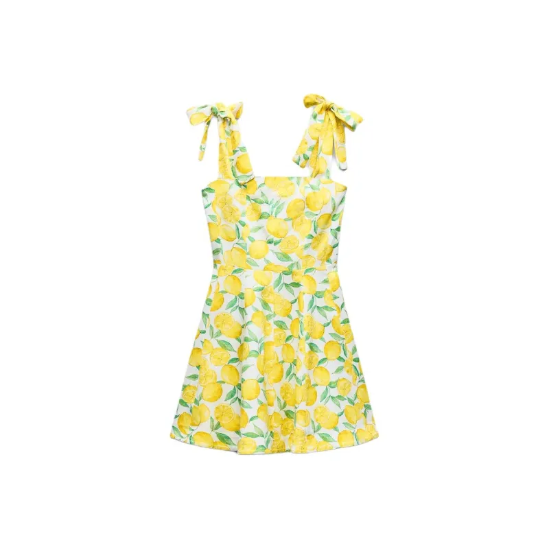 ZARA Slip Dresses Women's Yellow-0
