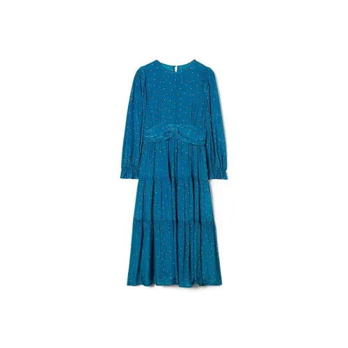 Mapping Long Sleeved Dress Women's Blue