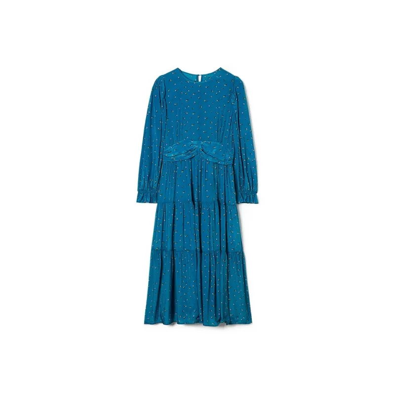 Mapping Long Sleeved Dress Women's Blue-0