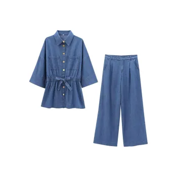 ONE SHALLOW Casual Suit Women's Navy Blue