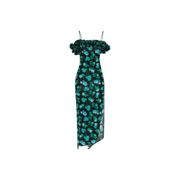 COPERNI Floral Printed Ruffle Dress