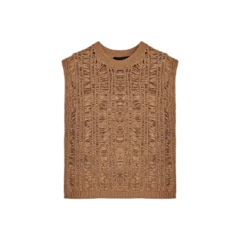 ZARA Knitwear Women's Brown Yellow