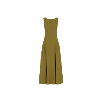 FENDI Back V Shaped Sleeveless Midi Dress