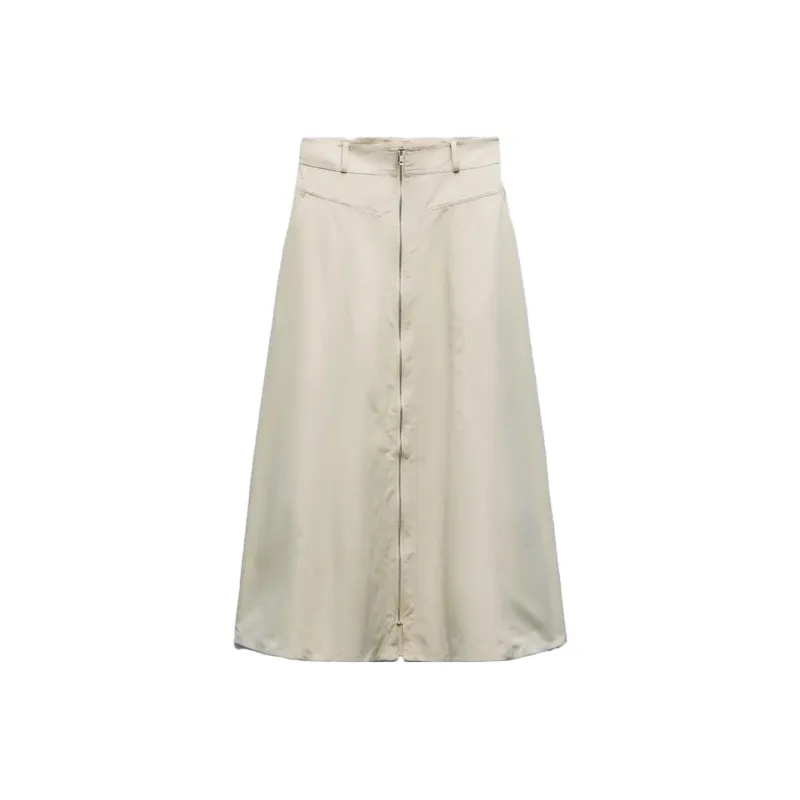 ZARA Casual Long Skirts Women's Pink-0