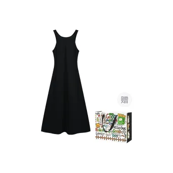 OURUOKE Sleeveless Dress Women's Black