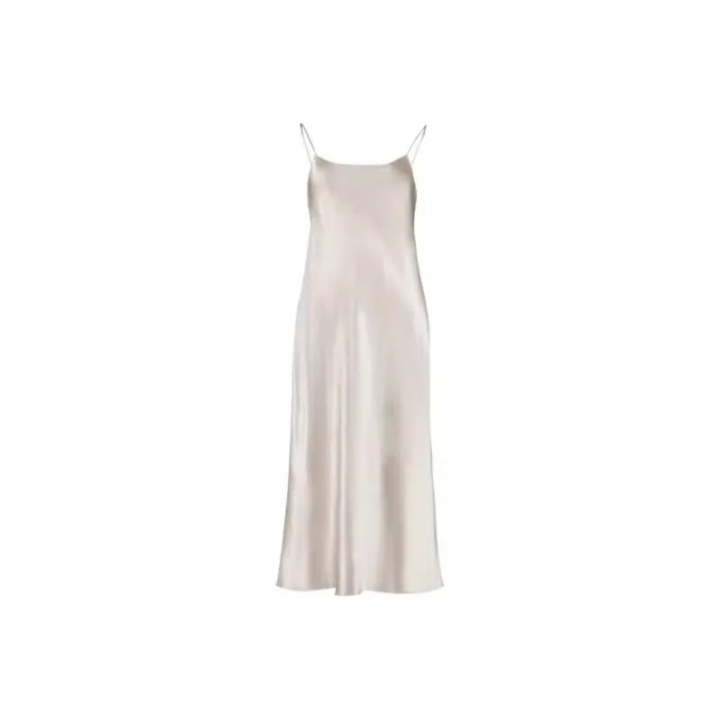 VINCE Satin Midi Slip Dress-0