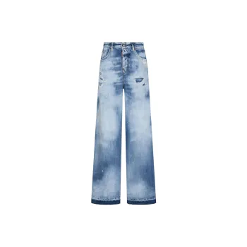 DSQUARED 2 Light Everglades Wash Traveller Distressed Jeans