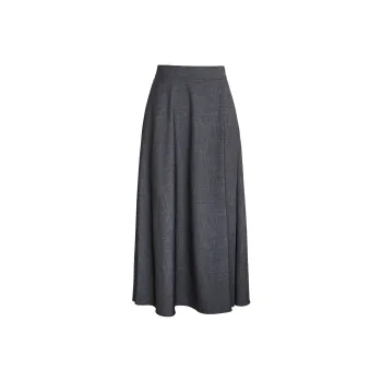 ROEYSHOUSE Casual Long Skirts Women's Dark Gray