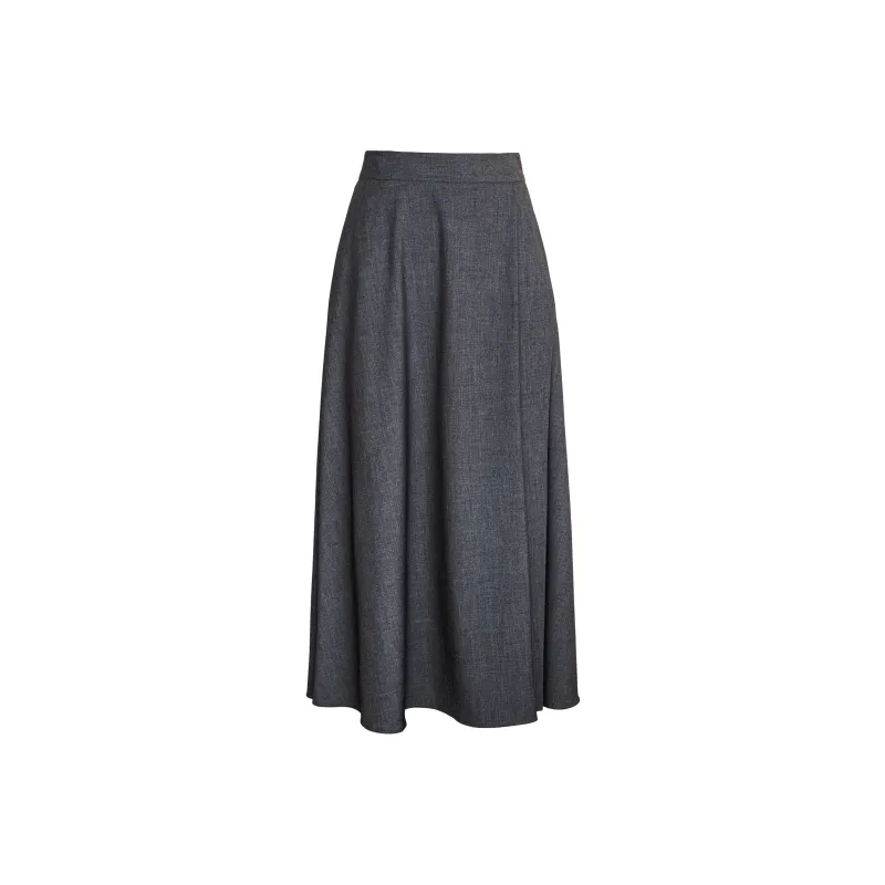 ROEYSHOUSE Casual Long Skirts Women's Dark Gray-0