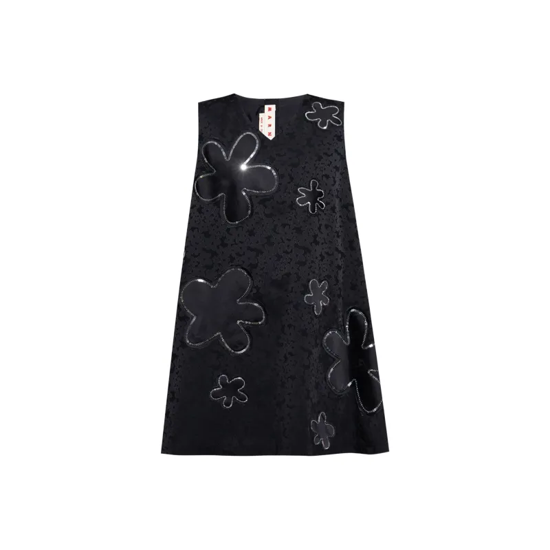 MARNI Flower Embellished Sleeveless Dress-0