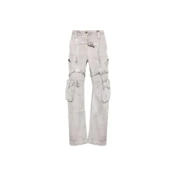 OFF WHITE Laundry Logo Patch Tapered Jeans