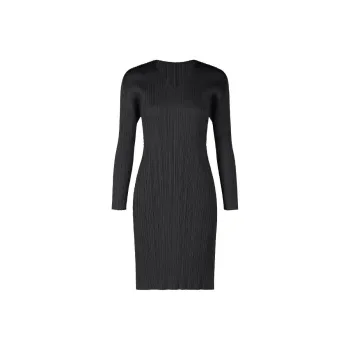 PLEATS PLEASE ISSEY MIYAKE Long Sleeved Dress Women's Black