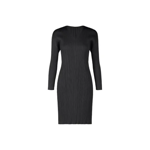 PLEATS PLEASE ISSEY MIYAKE Long Sleeved Dress Women's Black