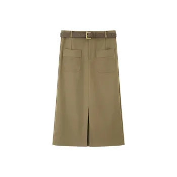 NINE WEST Casual Long Skirts Women's Army Green