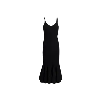 KHAITE Queen V-Neck Midi Dress