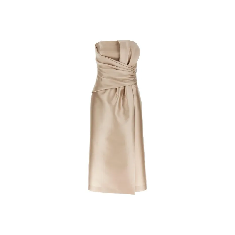 ALBERTA FERRETTI Mikado Cocktail Longuette Dress-0