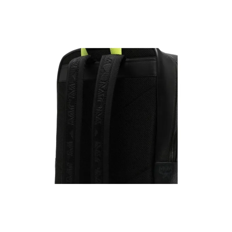 MCM Aren Canvas With Nappa Leather Backpack Medium Size Men's Black-4
