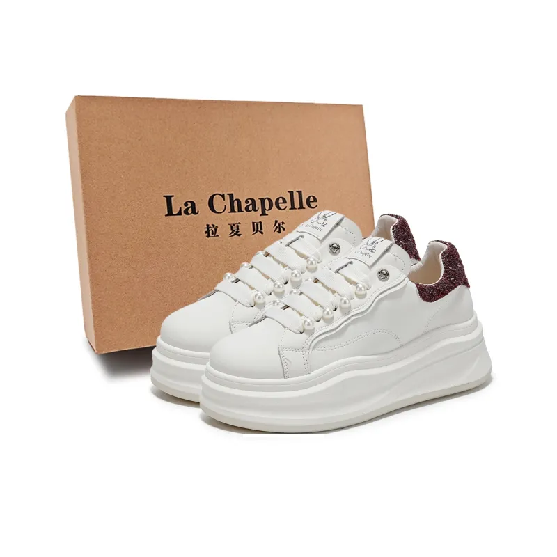 La Chapelle Cushioning Wear-Resistant Low-Top Skateboard Shoes Women's Red-0