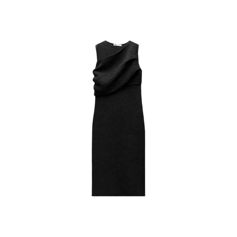 ZARA Sleeveless Dress Women's Gray-0