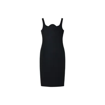 RECTO FW24 RC SIGNATURE CURVED NECK DRESS Slip Dresses Women's Black