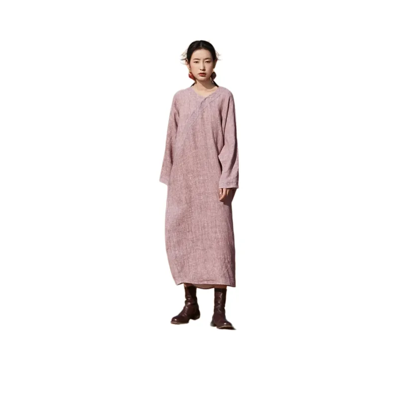 JIXIANGYUER Long Sleeved Dress Women's Lotus-0