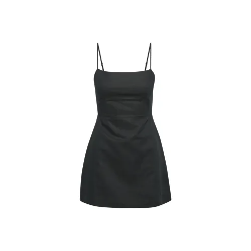 ARITZIA Sunday Best Quaint Linen Dress Slip Dresses Women's BLACK/Black