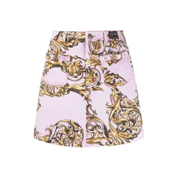 VERSACE JEANS COUTURE Denim Short Skirts Women's Purple