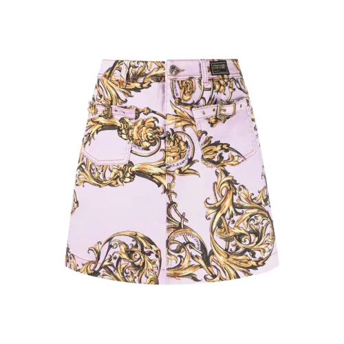 VERSACE JEANS COUTURE Denim Short Skirts Women's Purple