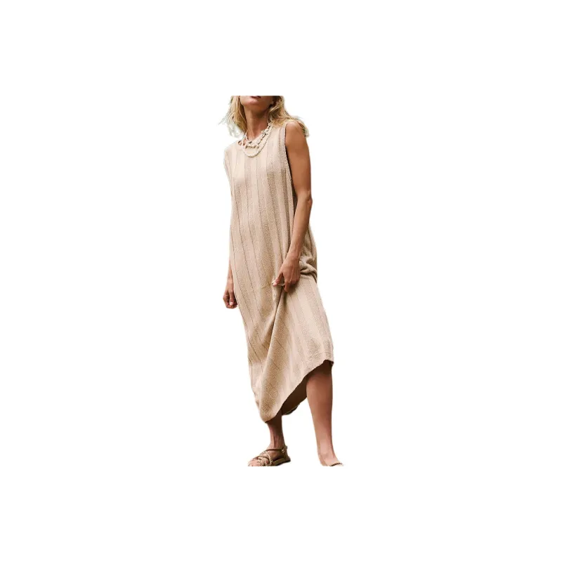 FREE PEOPLE Theo Sweater Midi Sleeveless Dress Women's Sand Jam/Sand-0