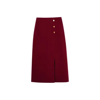 Olrain Casual Long Skirts Women's Red