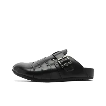 KUNGFUDEER Closed Toe Slippers Unisex Black