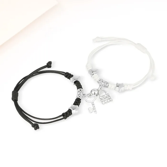 Welcome To The Treasure Glue Drip Rope Bracelets Unisex-5