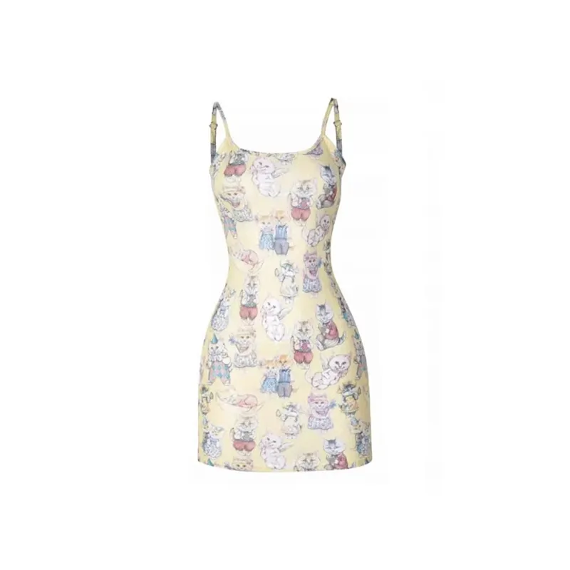 JOSR Slip Dresses Women's Yellow-0