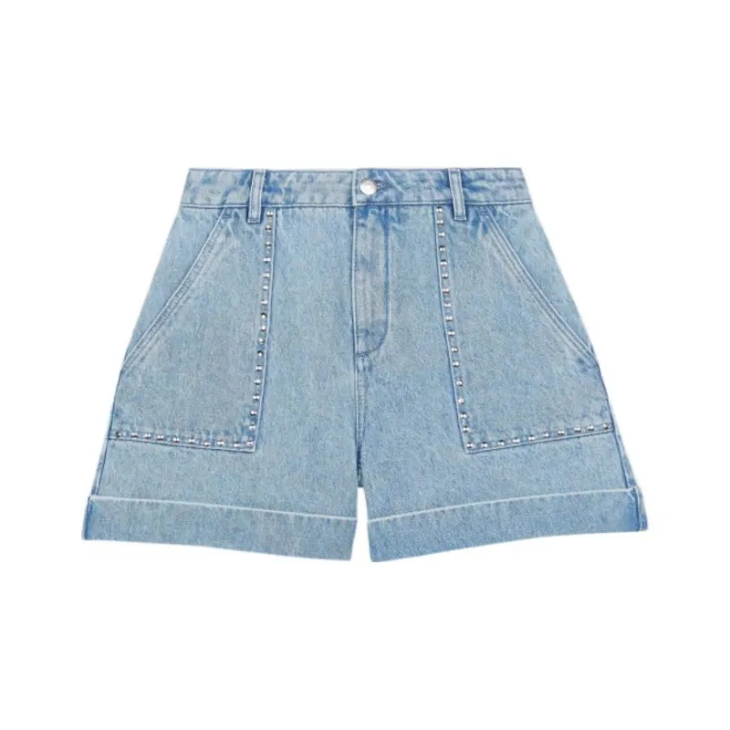 Maje Capsule Denim Shorts Women's Blue-0