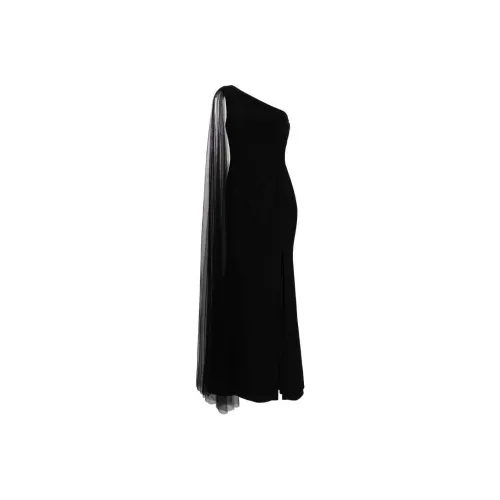 Marchesa Notte One shoulder Cape Gown