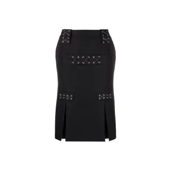 Alessandra Rich High Waisted Slit Detailed Skirt