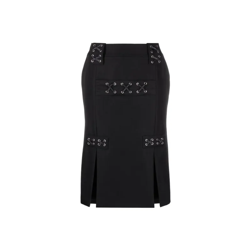Alessandra Rich High Waisted Slit Detailed Skirt-0