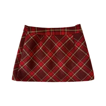 Kazakhstan Casual Short Skirts Women's Red