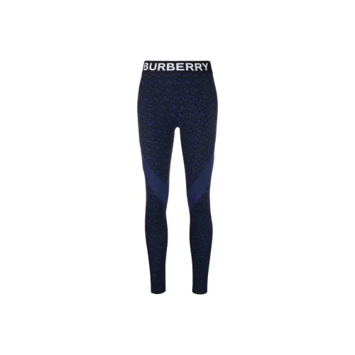 Burberry Madden Logo High Waist Leggings Blue