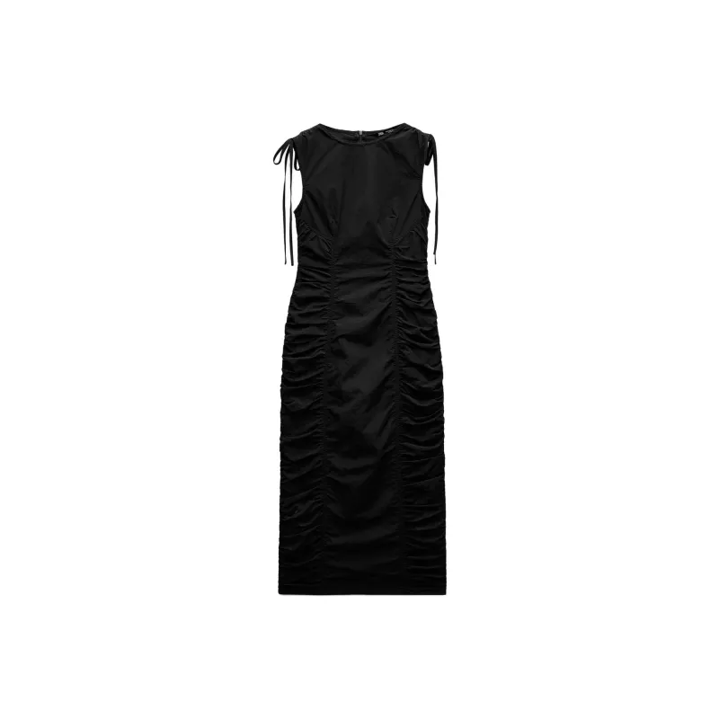 ZARA Trf Sleeveless Dress Women's Black-0